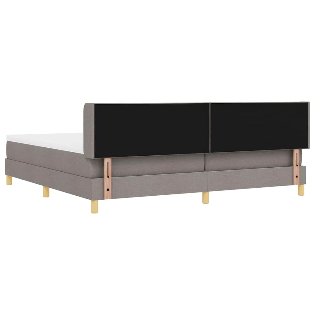 Boxspringbed met hoofdeinde Taupe 200 x 200 cm Stof