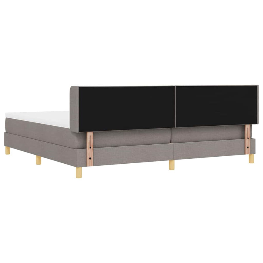 Boxspringbed met hoofdeinde Taupe 200 x 200 cm Stof
