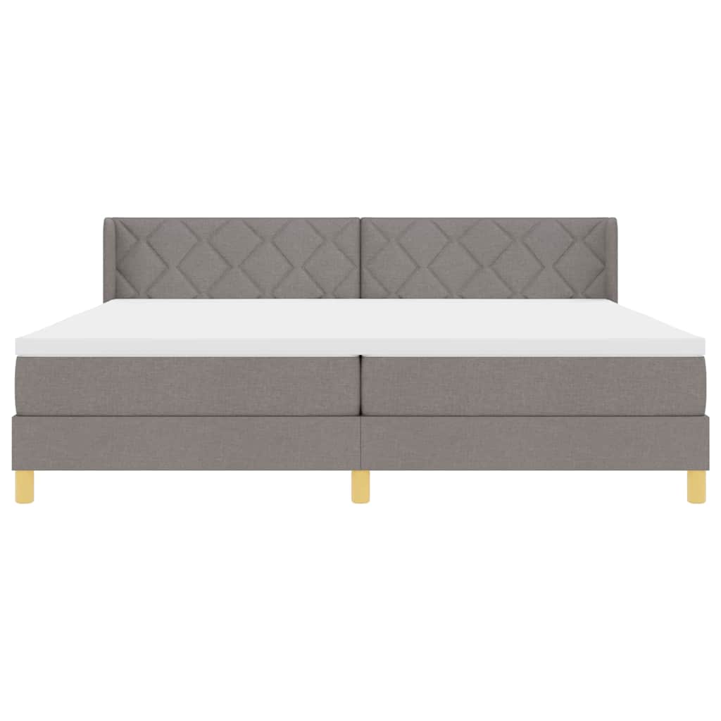 Boxspringbed met hoofdeinde Taupe 200 x 200 cm Stof