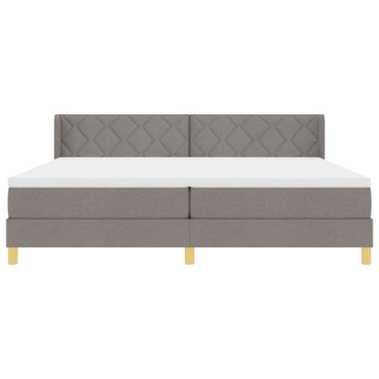 Boxspringbed met hoofdeinde Taupe 200 x 200 cm Stof