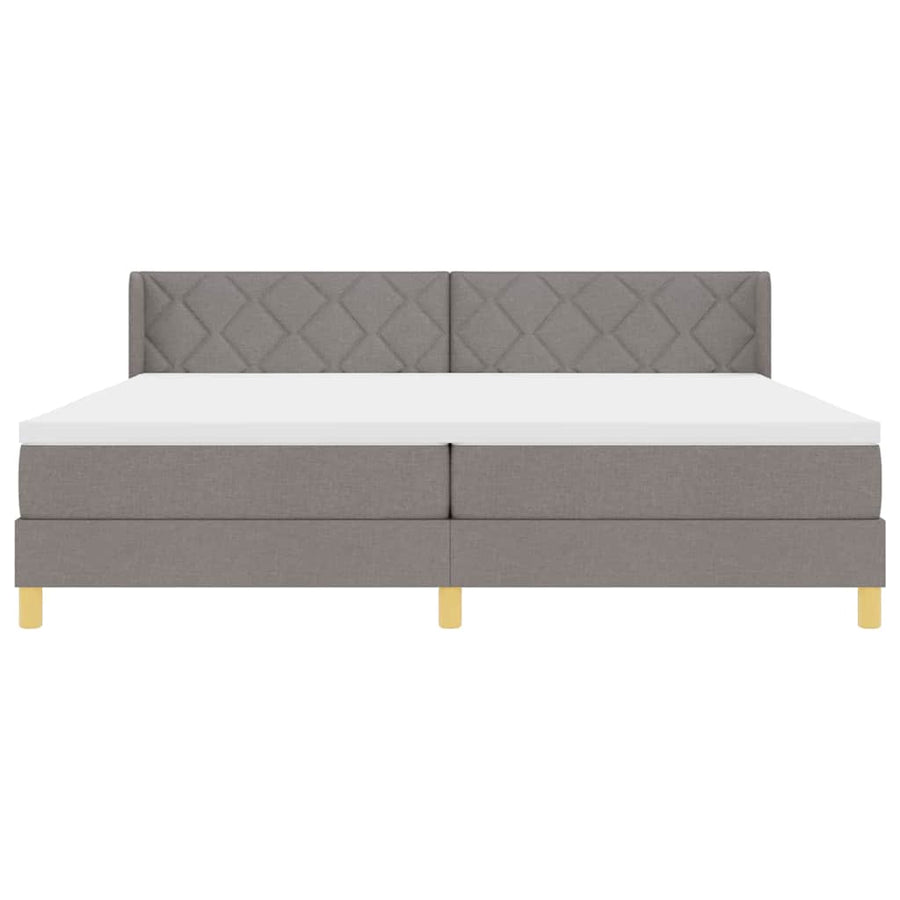 Boxspringbed met hoofdeinde Taupe 200 x 200 cm Stof
