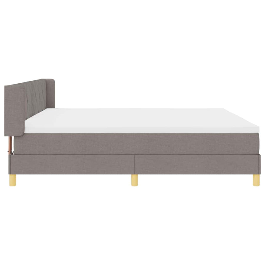 Boxspringbed met hoofdeinde Taupe 200 x 200 cm Stof