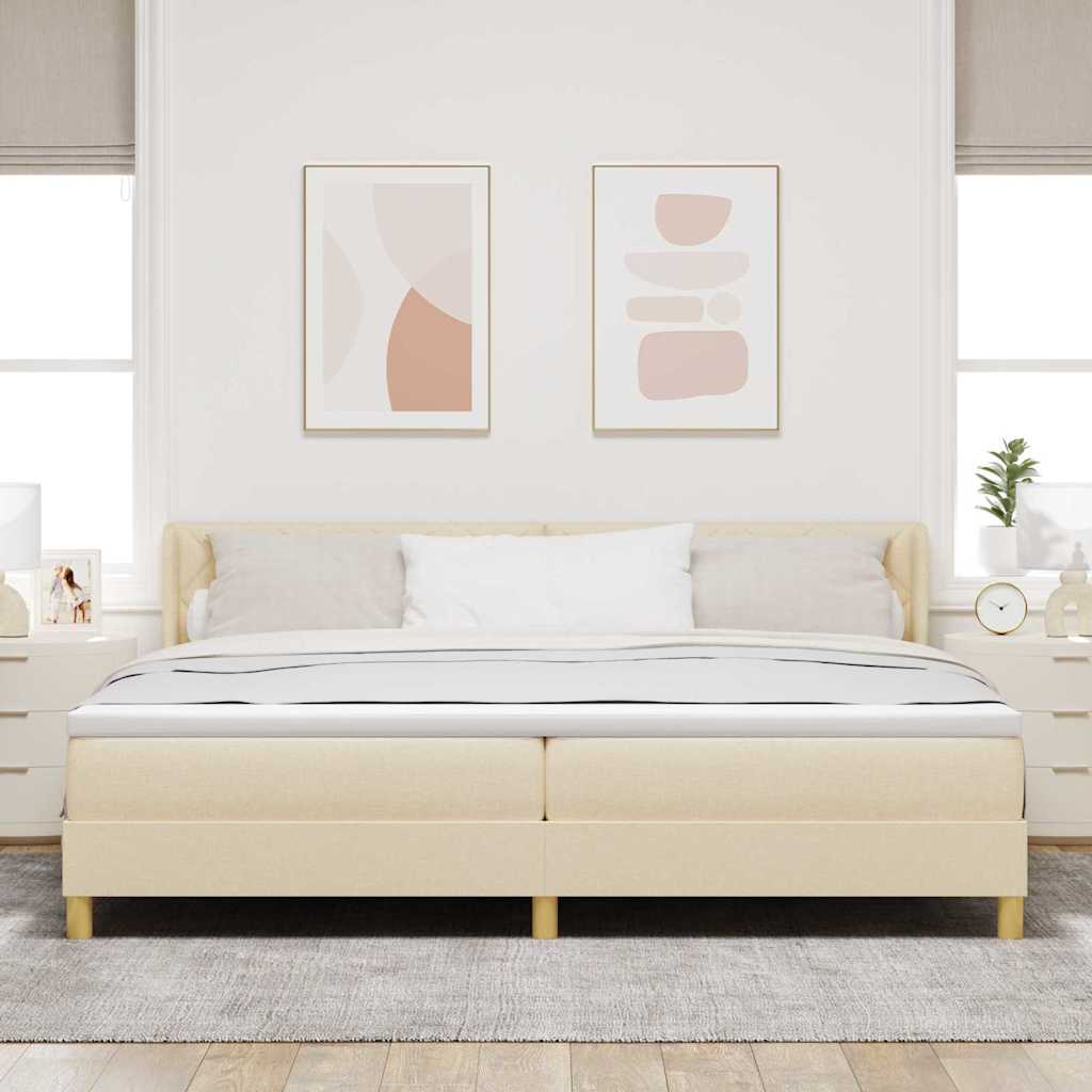 Boxspringbed met matras Crème 200 x 200 cm Polyester