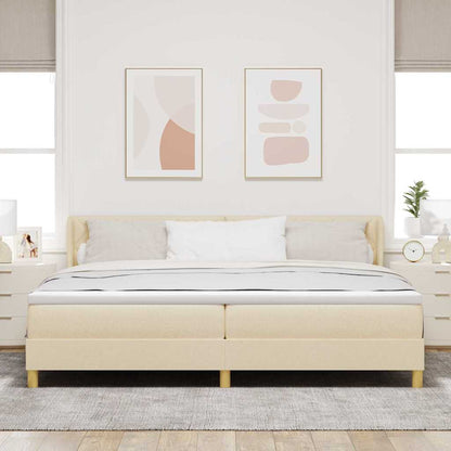 Boxspringbed met matras Crème 200 x 200 cm Polyester