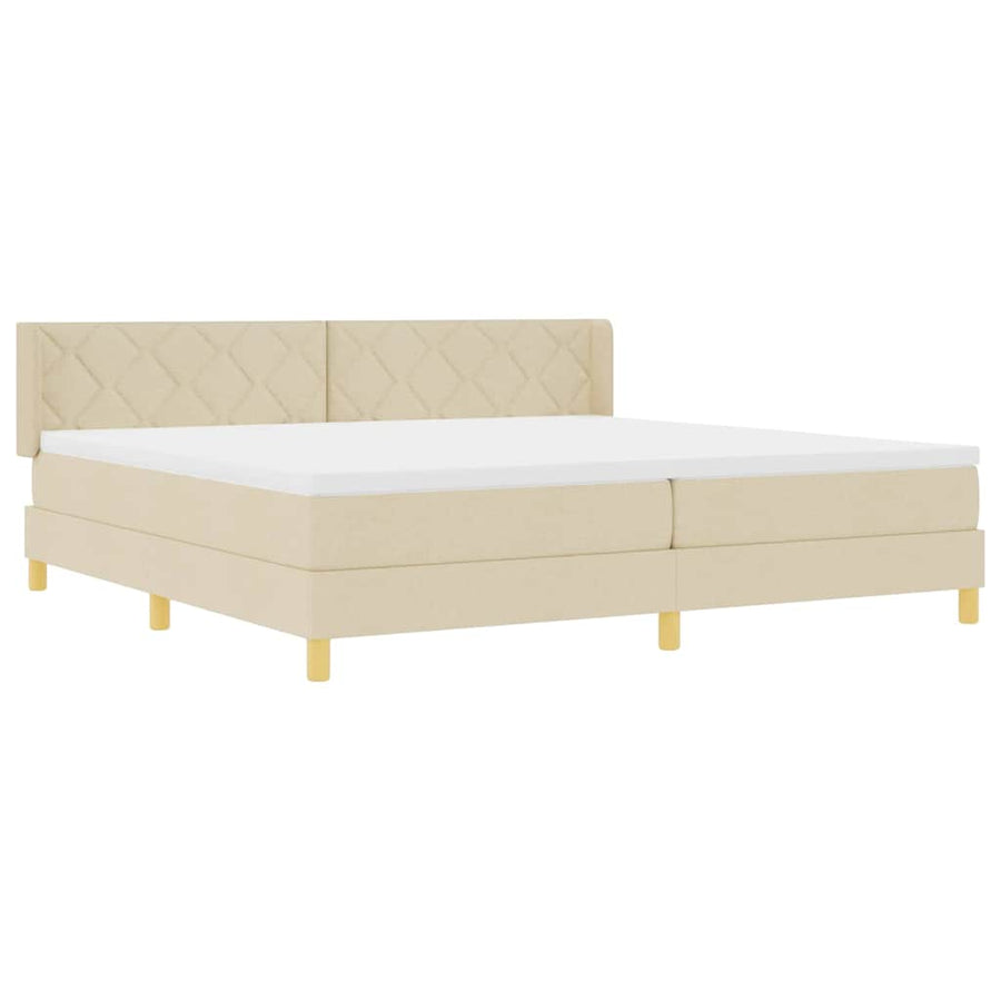 Boxspringbed met matras Crème 200 x 200 cm Polyester