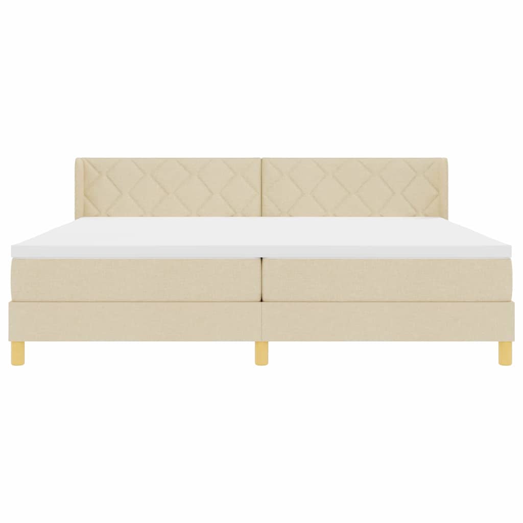 Boxspringbed met matras Crème 200 x 200 cm Polyester