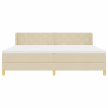 Boxspringbed met matras Crème 200 x 200 cm Polyester