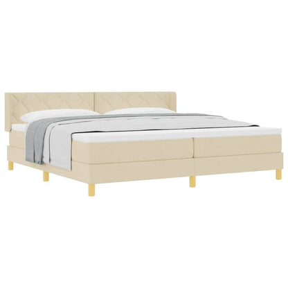 Boxspringbed met matras Crème 200 x 200 cm Polyester