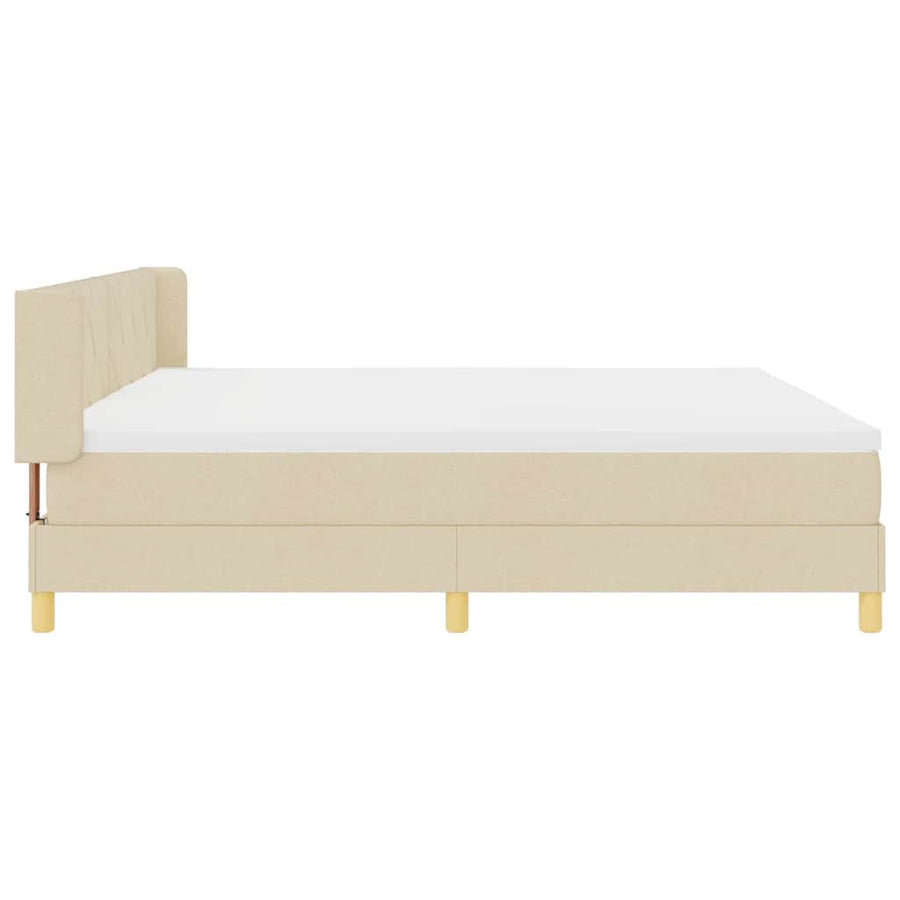 Boxspringbed met matras Crème 200 x 200 cm Polyester