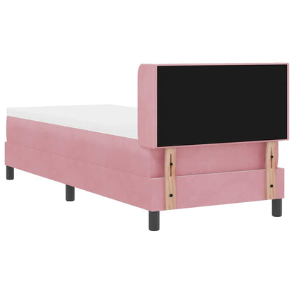 Boxspringbed met Matras Zwart 100x200 cm Fluweel Roze