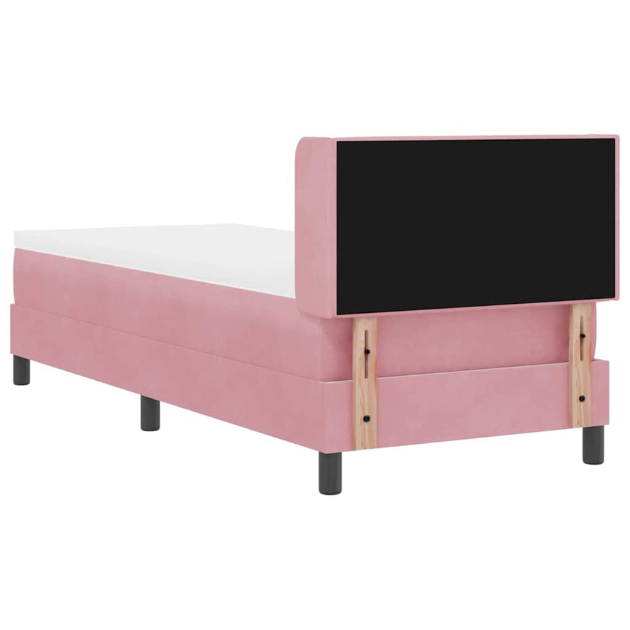 Boxspringbed met Matras Zwart 100x200 cm Fluweel Roze
