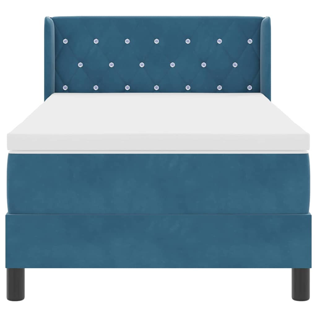 Boxspringbed met matras Donkerblauw 200 x 90 cm Polyester