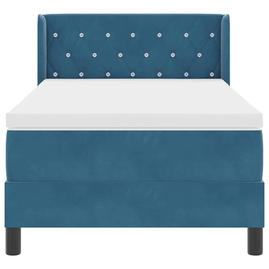 Boxspringbed met matras Donkerblauw 200 x 90 cm Polyester