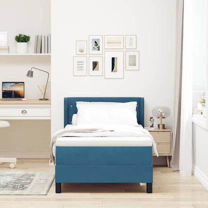 Boxspringbed met hoofdeinde Donkerblauw 200 x 100 cm Fluweel