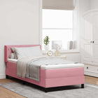 Boxspringbed 200x100 cm roze fluweel
