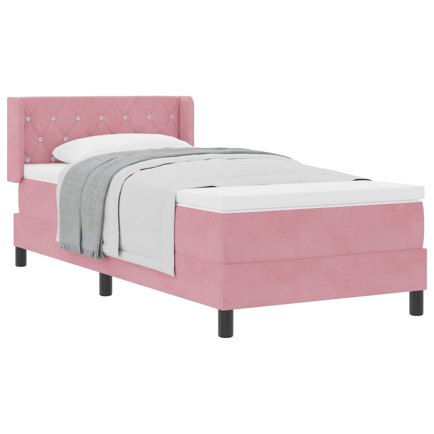Boxspringbed met hoofdeinde Roze 200 x 100 cm Fluweel