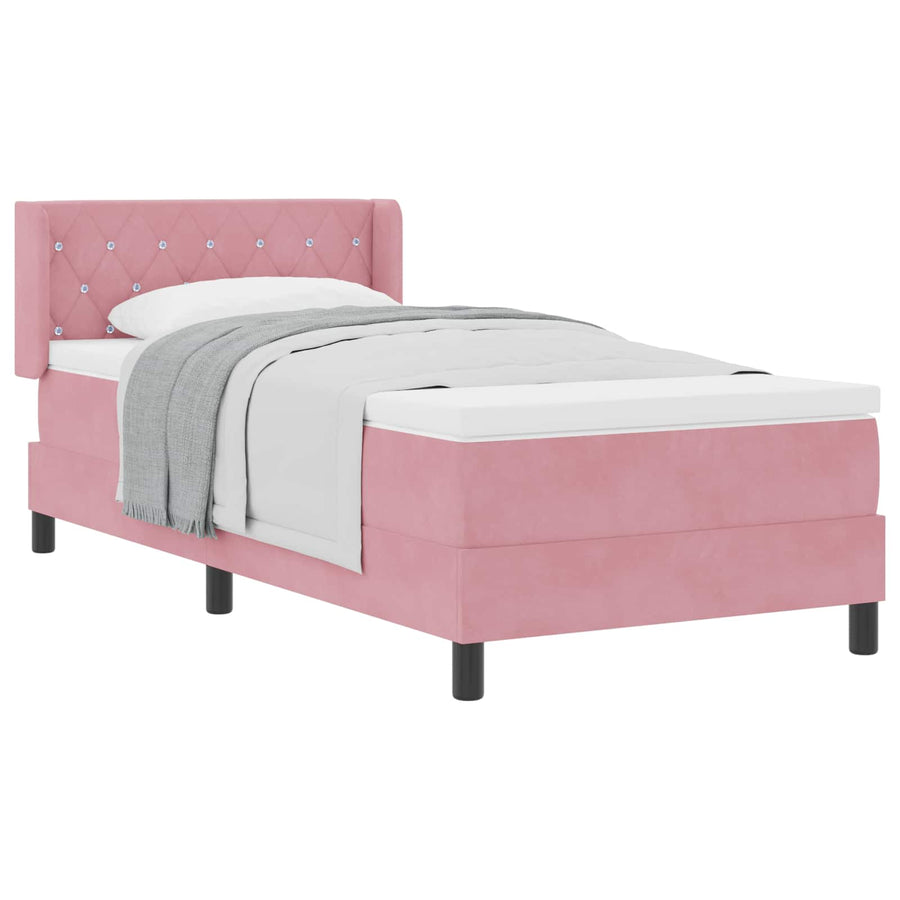 Boxspringbed met hoofdeinde Roze 200 x 100 cm Fluweel