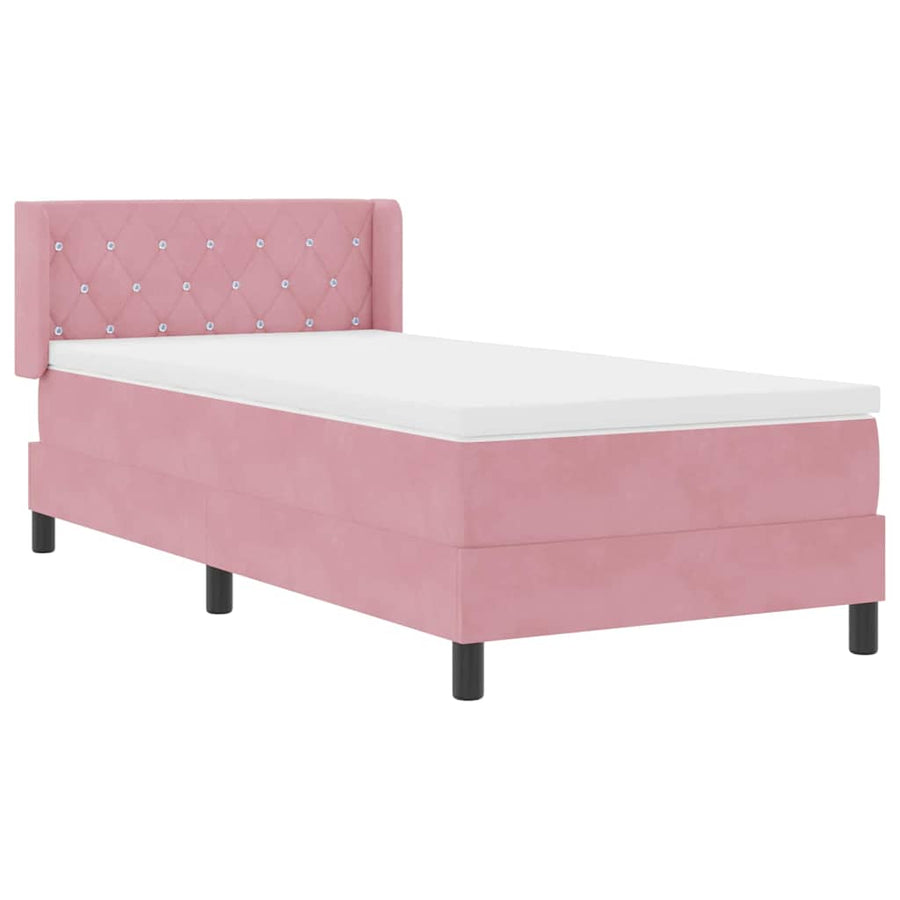 Boxspringbed met hoofdeinde Roze 200 x 100 cm Fluweel