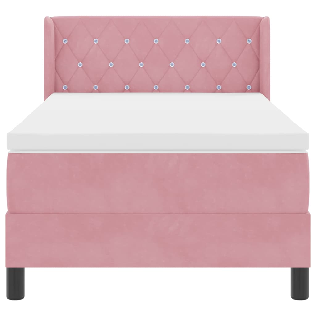 Boxspringbed met hoofdeinde Roze 200 x 100 cm Fluweel