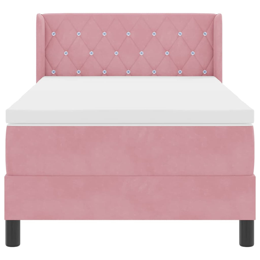 Boxspringbed met hoofdeinde Roze 200 x 100 cm Fluweel