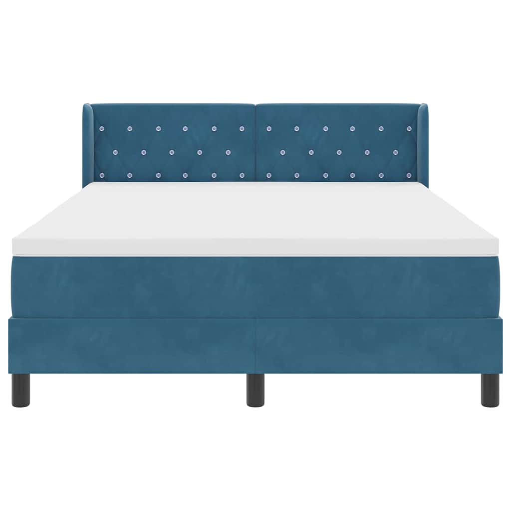 Boxspringbed met hoofdeinde Donkerblauw 190 x 140 cm Fluweel