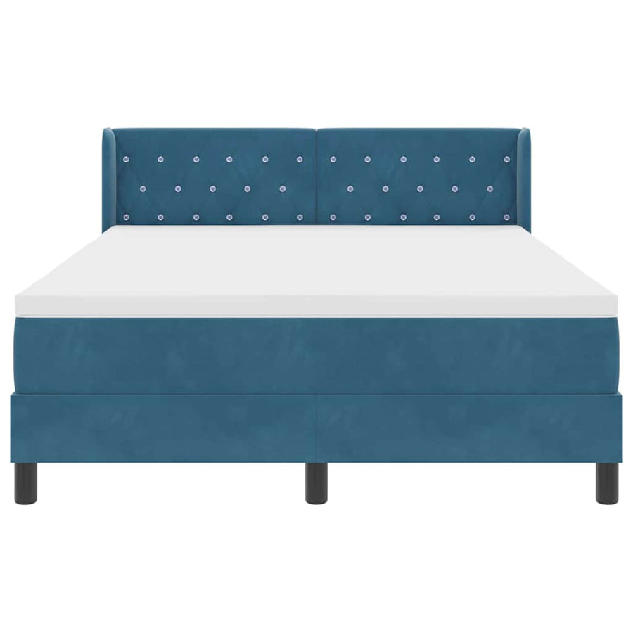 Boxspringbed met hoofdeinde Donkerblauw 190 x 140 cm Fluweel