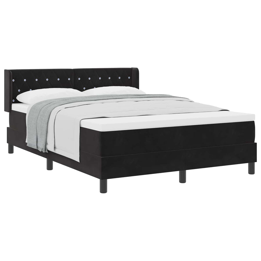 Boxspringbed met hoofdeinde Zwart 200 x 160 cm Fluweel