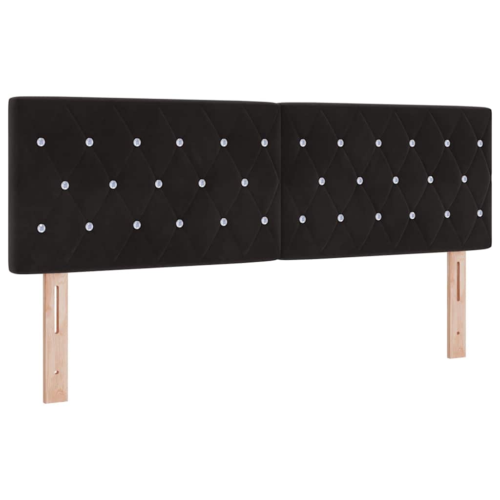Boxspringbed met hoofdeinde Zwart 200 x 160 cm Fluweel