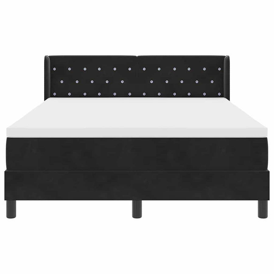 Boxspringbed met hoofdeinde Zwart 200 x 160 cm Fluweel