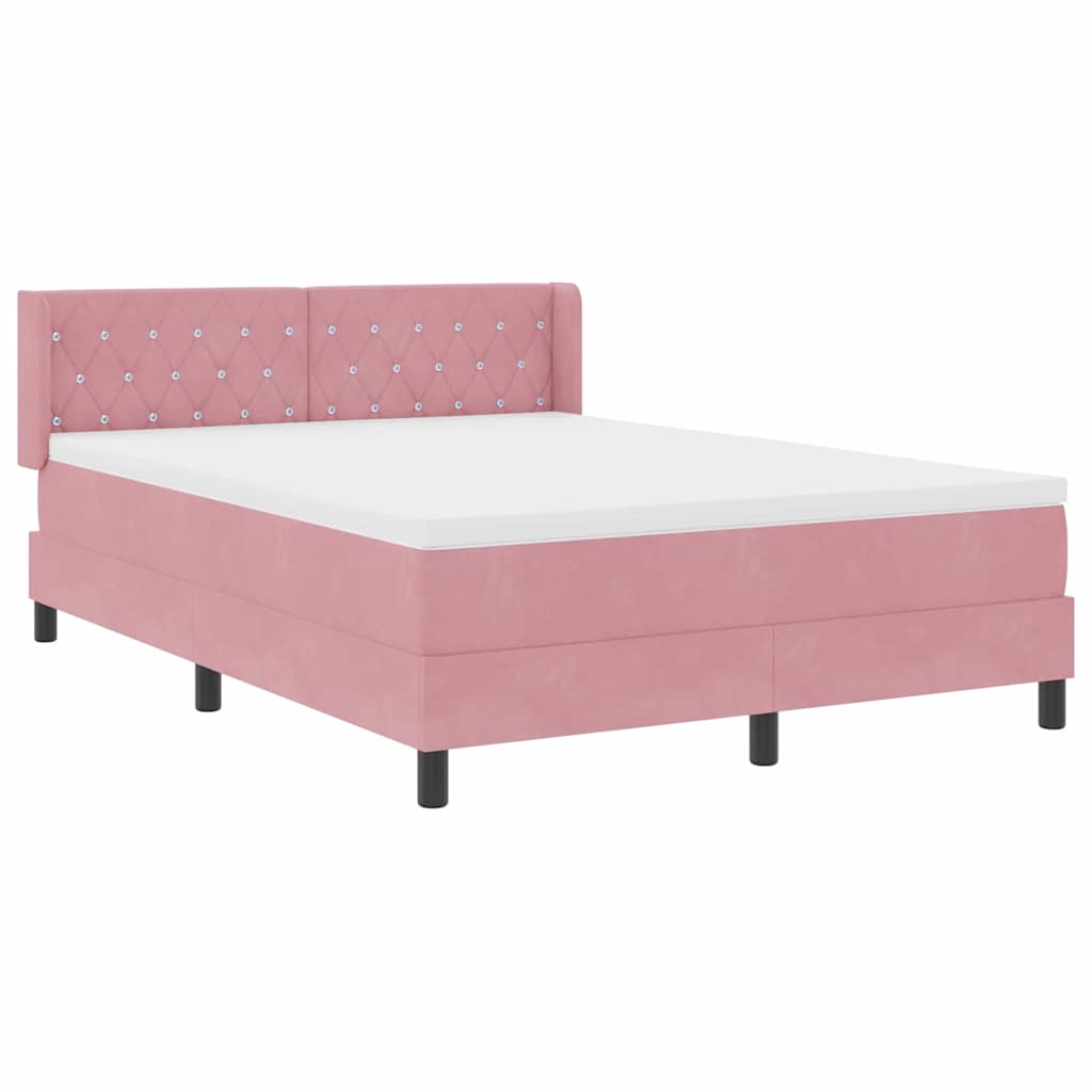 Boxspringbed met hoofdeinde Roze 200 x 160 cm Fluweel