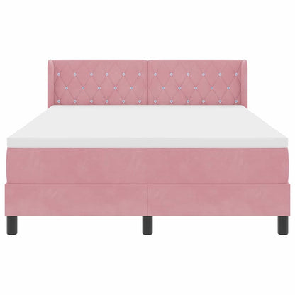 Boxspringbed met hoofdeinde Roze 200 x 160 cm Fluweel