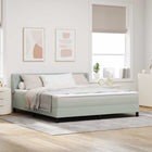 Boxspringbed 200x180 cm lichtgrijs fluweel