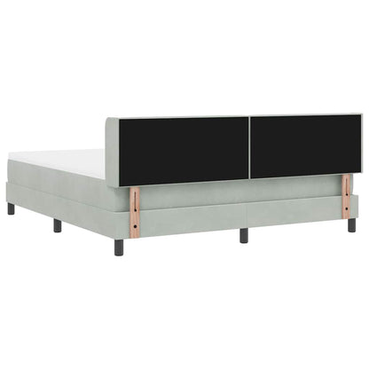 Boxspringbed met hoofdeinde Lichtgrijs 200 x 180 cm Fluweel