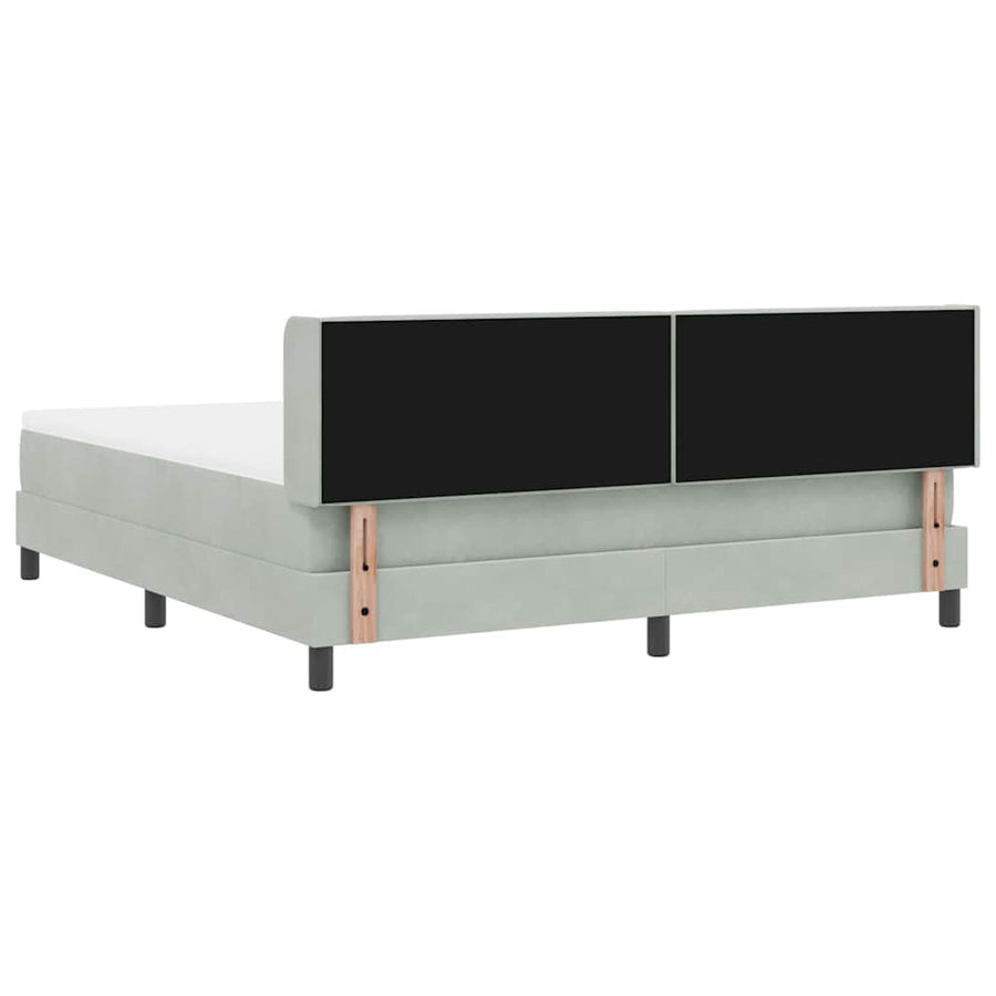 Boxspringbed met hoofdeinde Lichtgrijs 200 x 180 cm Fluweel
