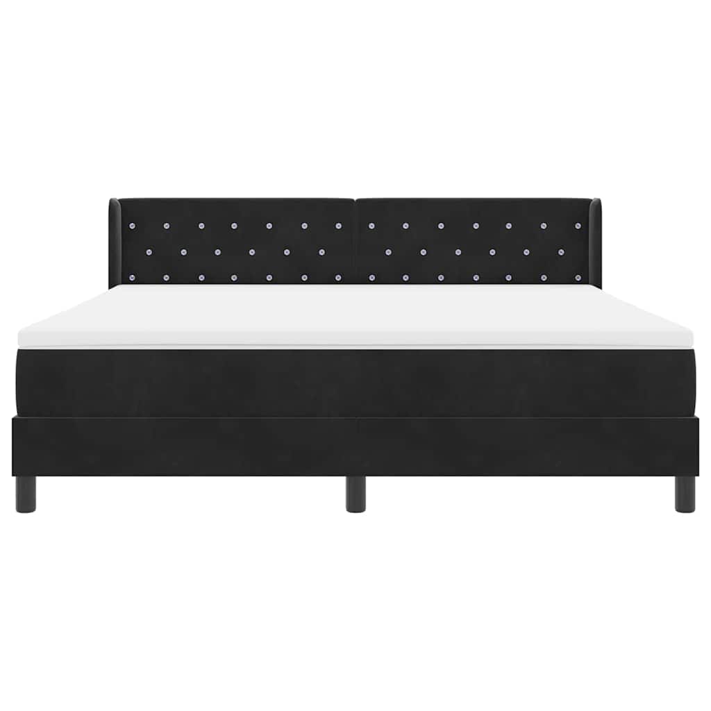 Boxspringbed met hoofdeinde Zwart 200 x 180 cm Fluweel
