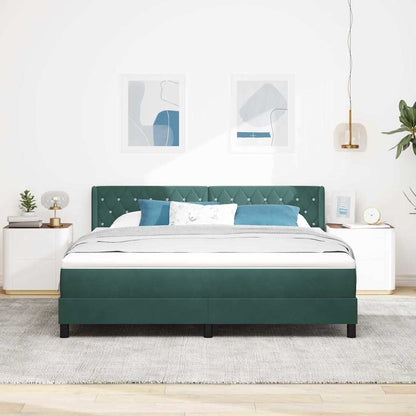 Boxspringbed met hoofdeinde Donkergroen 200 x 180 cm Fluweel