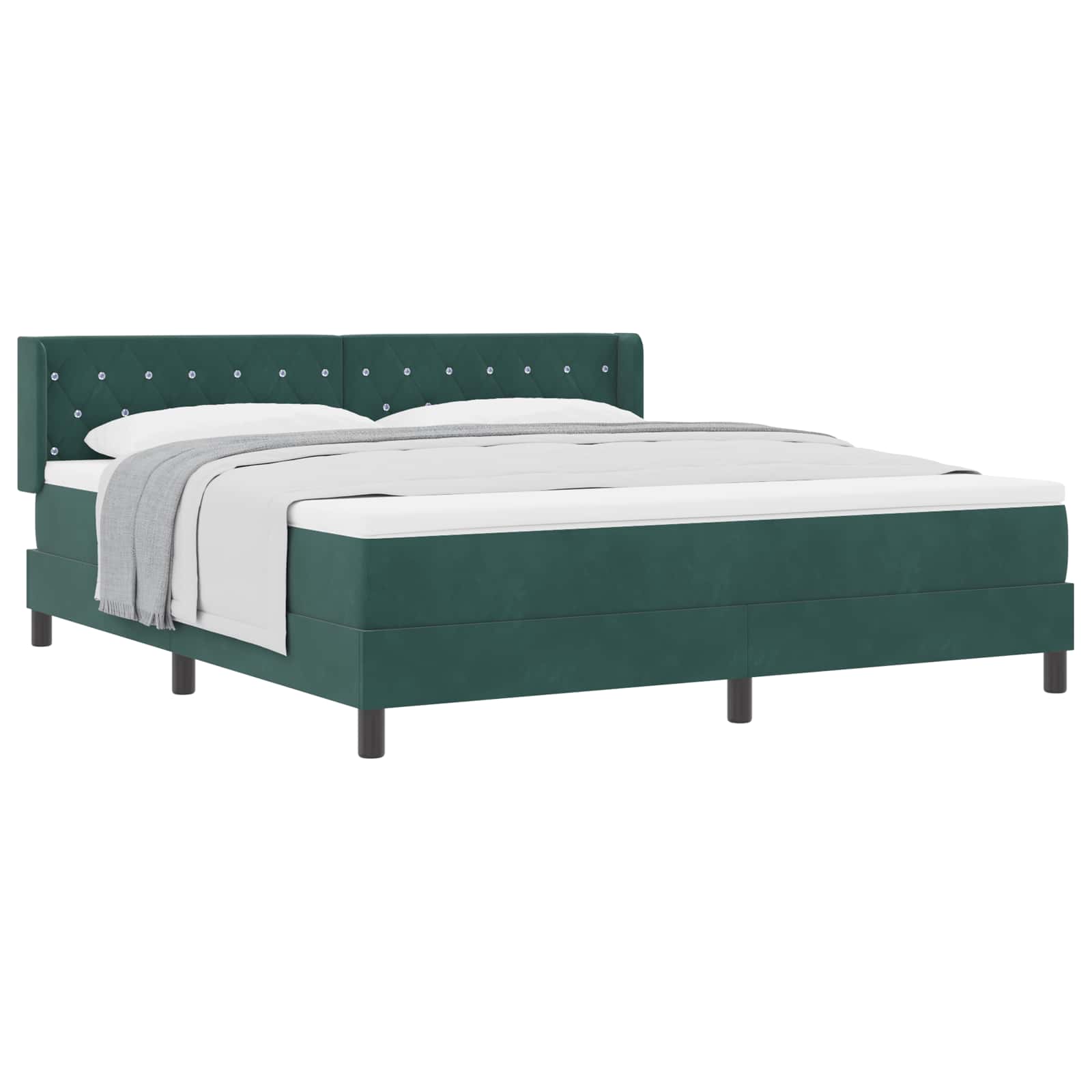 Boxspringbed met hoofdeinde Donkergroen 200 x 180 cm Fluweel