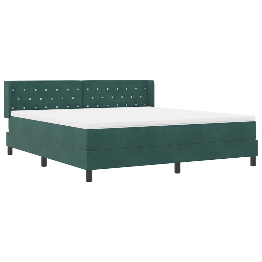 Boxspringbed met hoofdeinde Donkergroen 200 x 180 cm Fluweel