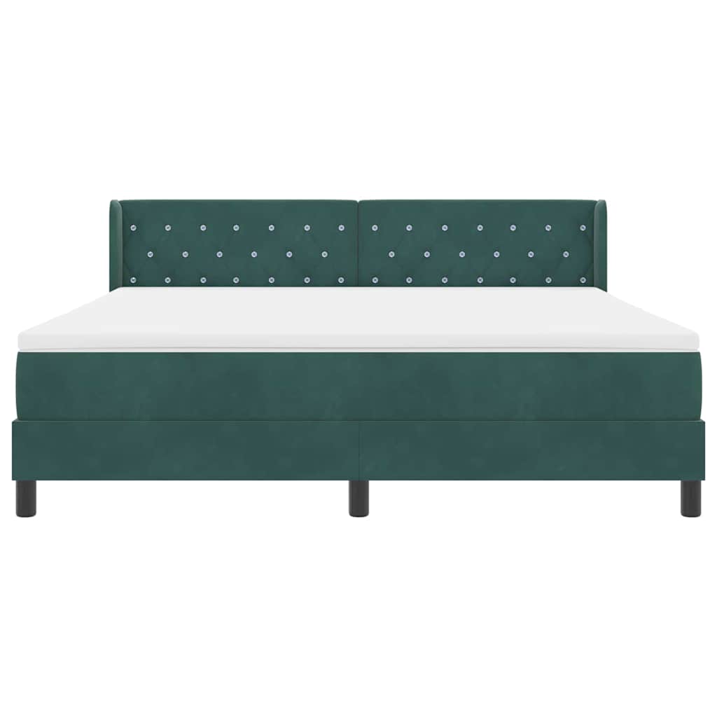 Boxspringbed met hoofdeinde Donkergroen 200 x 180 cm Fluweel