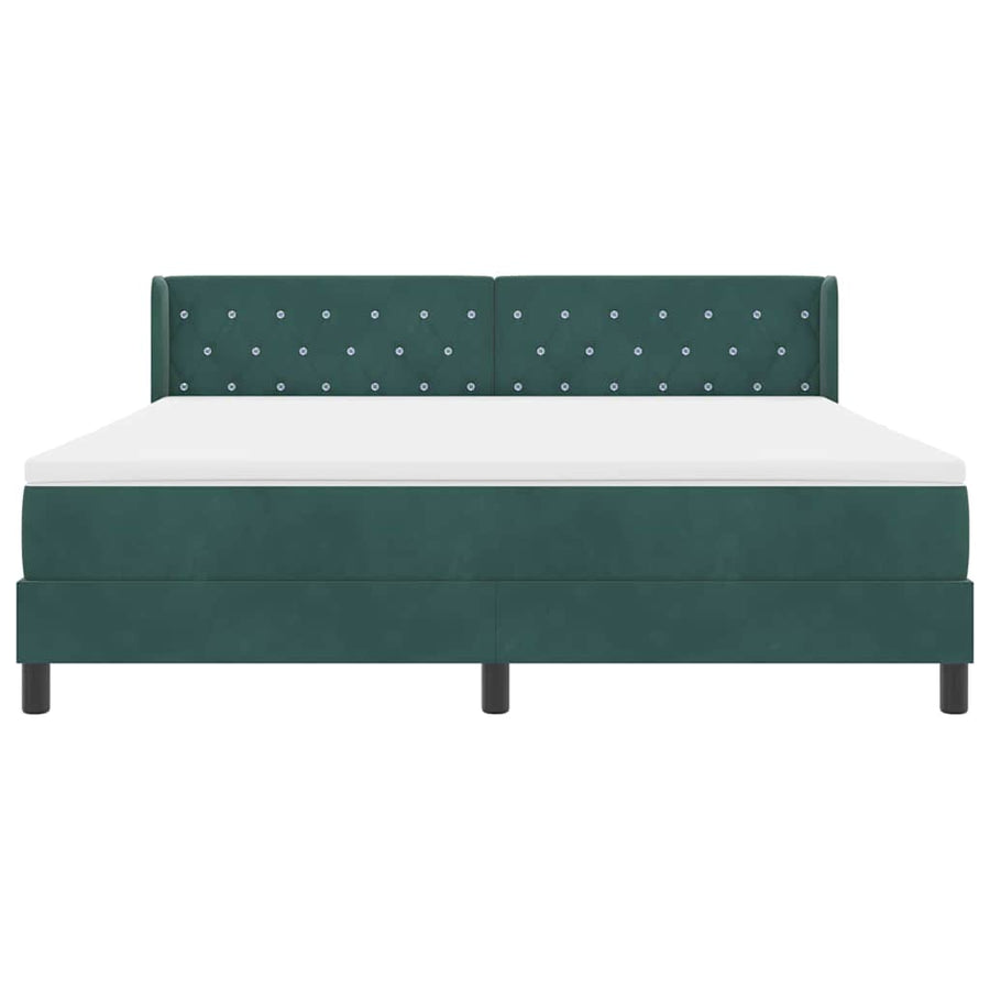 Boxspringbed met hoofdeinde Donkergroen 200 x 180 cm Fluweel