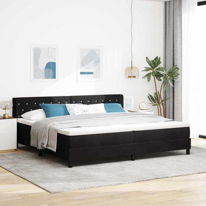 Boxspringbed met hoofdeinde Zwart 200 x 200 cm Fluweel