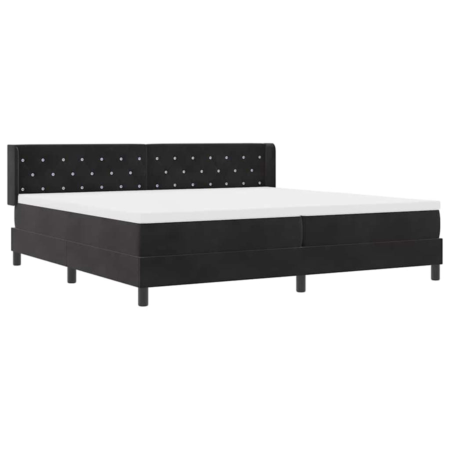 Boxspringbed met hoofdeinde Zwart 200 x 200 cm Fluweel
