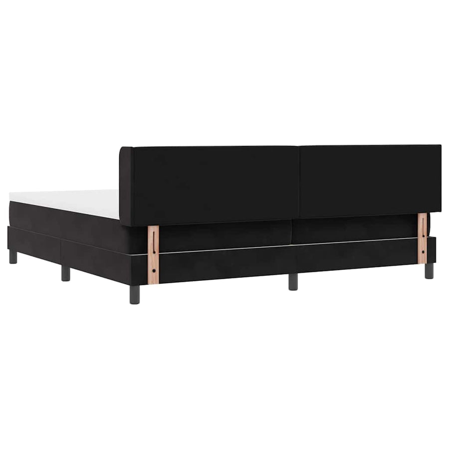Boxspringbed met hoofdeinde Zwart 200 x 200 cm Fluweel