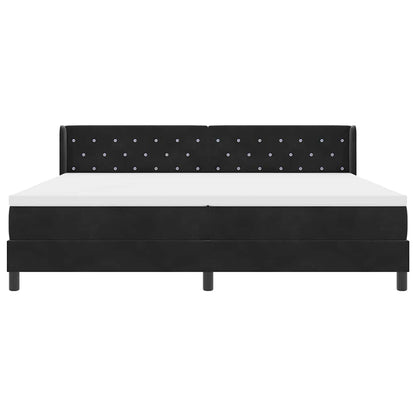 Boxspringbed met hoofdeinde Zwart 200 x 200 cm Fluweel