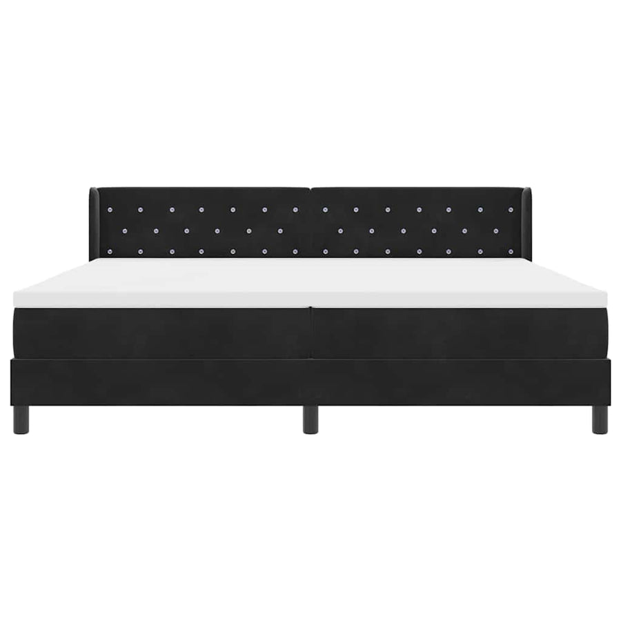 Boxspringbed met hoofdeinde Zwart 200 x 200 cm Fluweel