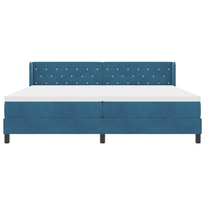 Boxspringbed met hoofdeinde Donkerblauw 200 x 200 cm Fluweel