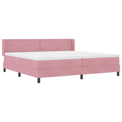 Boxspringbed met hoofdeinde Roze 200 x 200 cm Fluweel