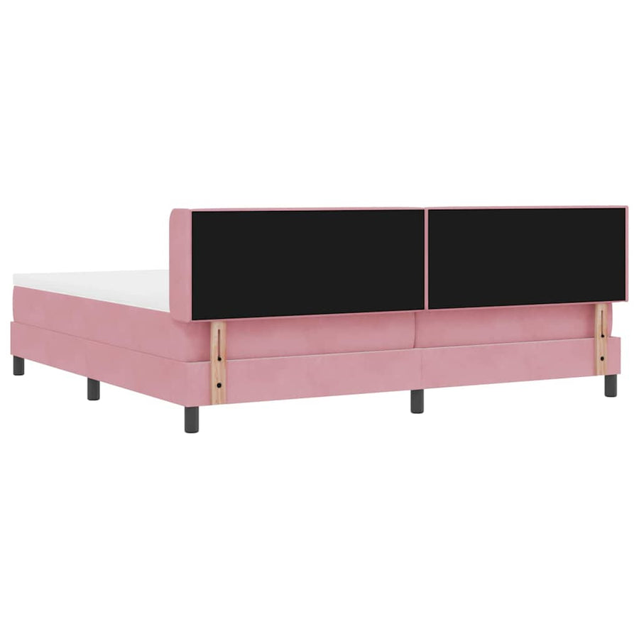 Boxspringbed met hoofdeinde Roze 200 x 200 cm Fluweel