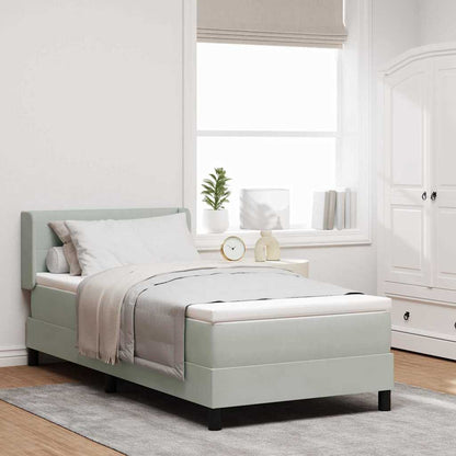 Boxspringbed met hoofdeinde Lichtgrijs 200 x 80 cm Fluweel