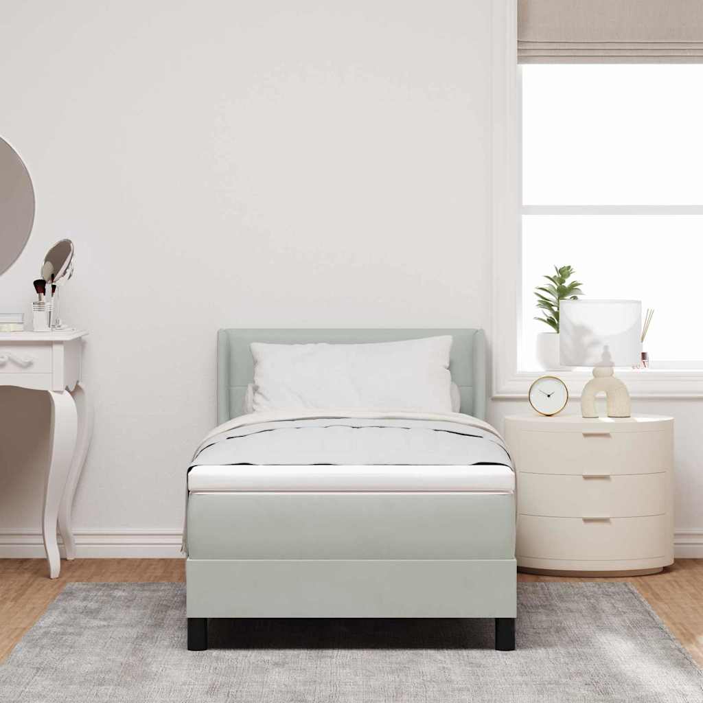Boxspringbed met hoofdeinde Lichtgrijs 200 x 80 cm Fluweel
